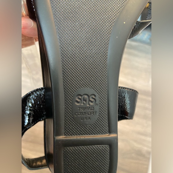 NWOT SAS Strippy Tripad Comfort Women’s Sandals Size 10 W Black Ankle Strap Lthr - Picture 4 of 12